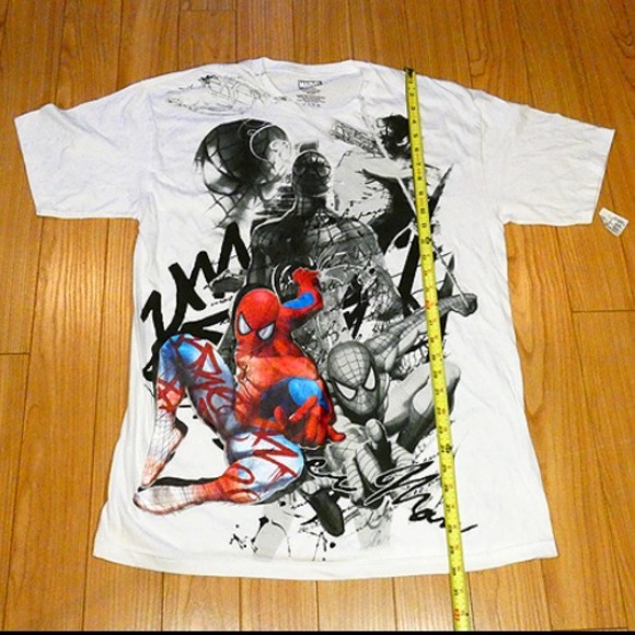 RARE RARE Marvel Spiderman 2009 Re-Iron-On Graphic Print T Shirt Size Large NEW - Picture 5 of 11